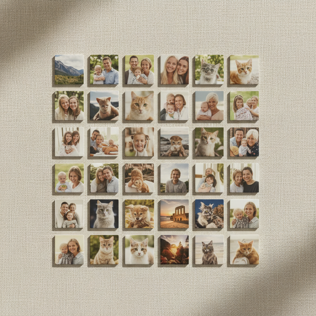 50-Pack Square Corner Magnets Mockup